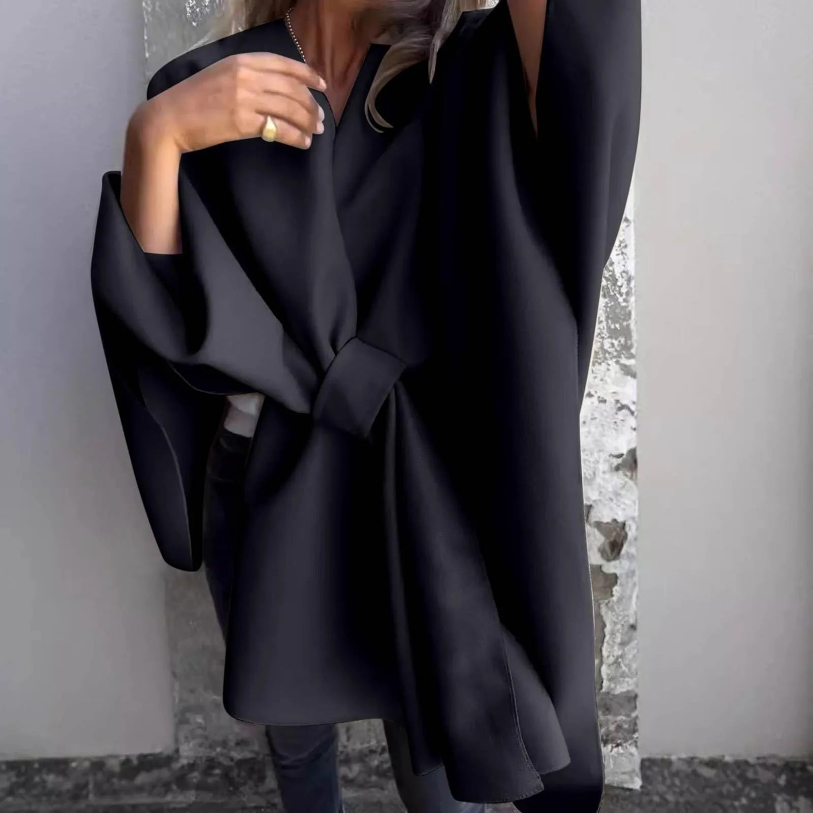 Krohn-e | Strick-Longcardigan mit Fledermausärmeln