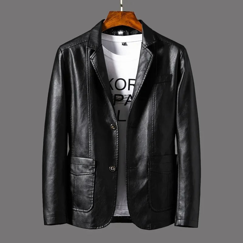 Krohn-e | Klassisches Leder Herrenjacke