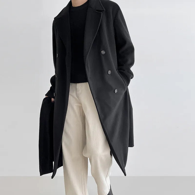 Krohn-e | Halb Langer Herrenmantel für Herbst und Winter