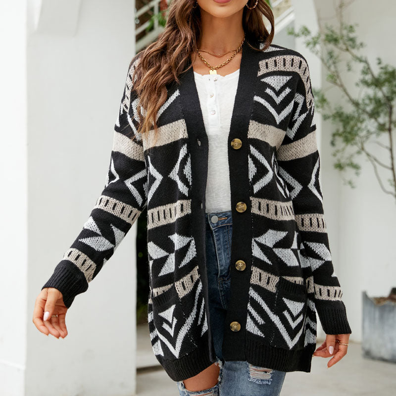 Krohn-e | Lässiger Strick Strickjacke