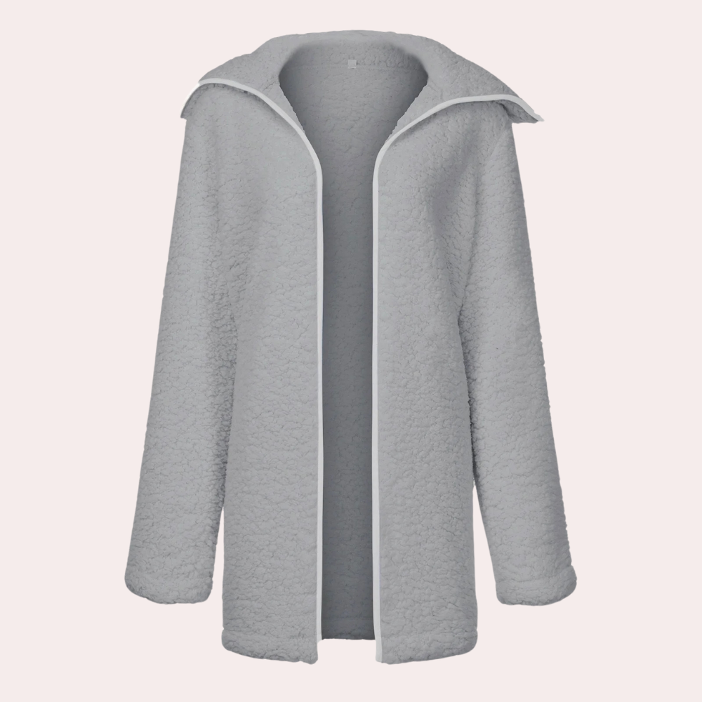 Damen Kapuzenjacke aus weichem Plüsch von Fudus