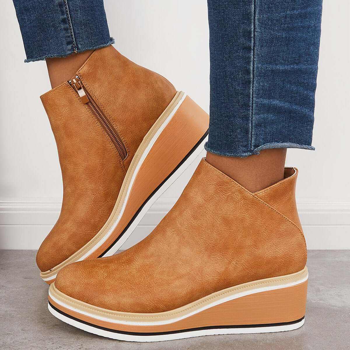 Krohn-e | Stiefeletten mit Reißverschluss und Plateau