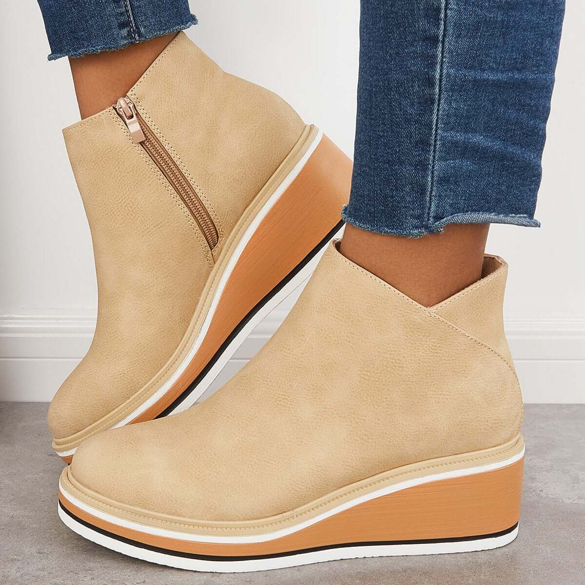 Krohn-e | Stiefeletten mit Reißverschluss und Plateau