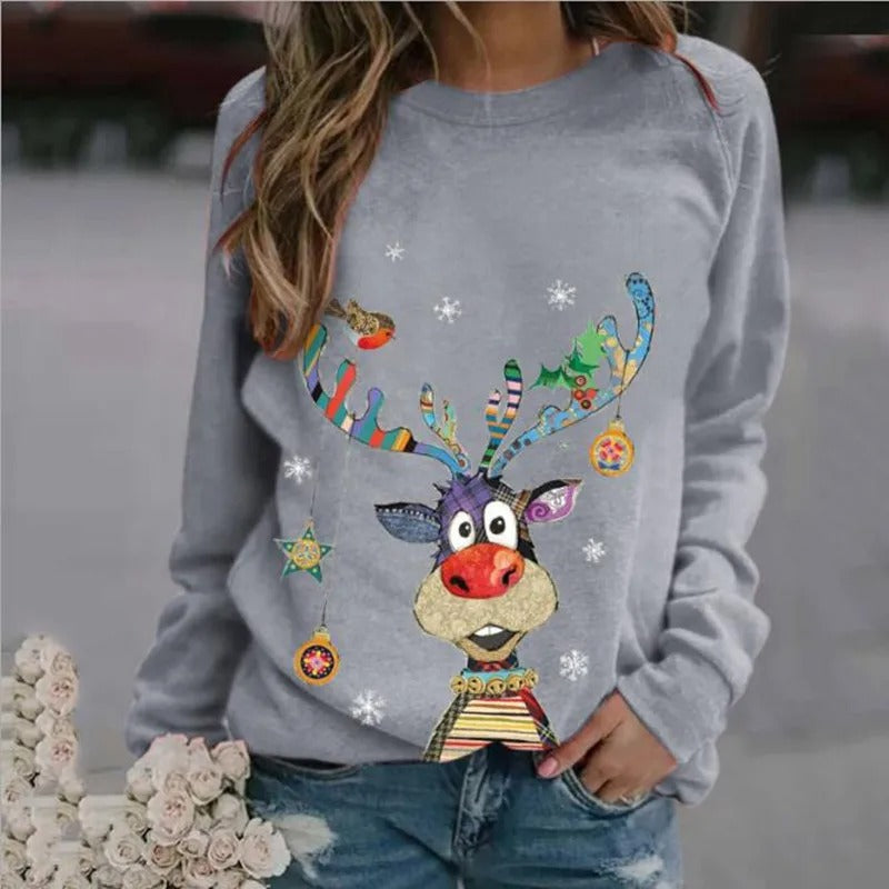 Weihnachtspullover von Fudus mit Rundhalsausschnitt