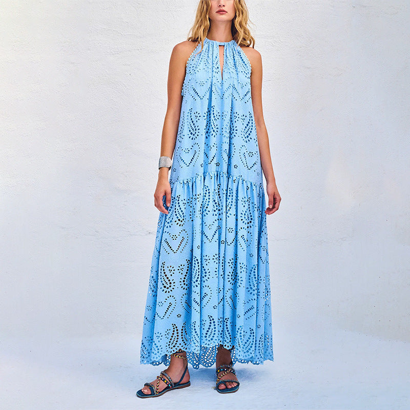 Fudus Trägerloses Schnürkleid mit V-Ausschnitt und besticktem Halfter