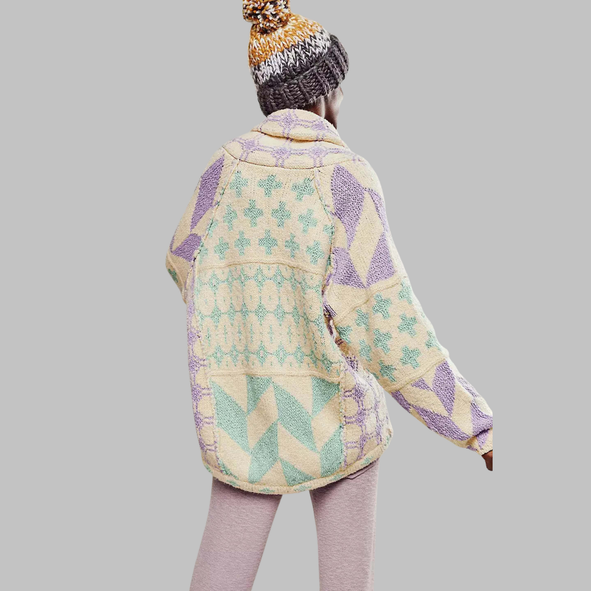 Krohn-e | Weiche Jacke mit Modernen Geometrischen Mustern