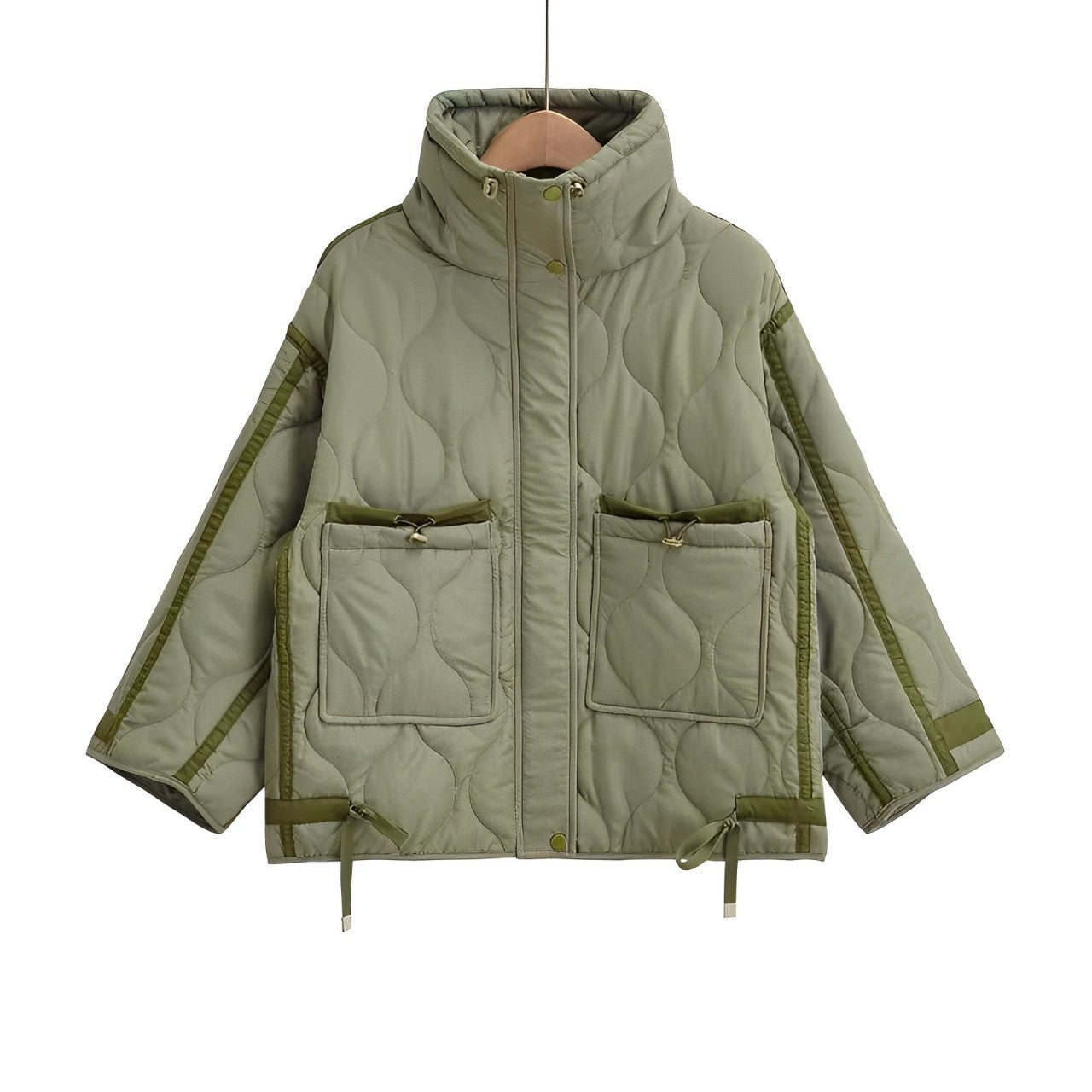Krohn-e | Baumwolljacke Hüftlang mit Stehkragen und Kordelzug