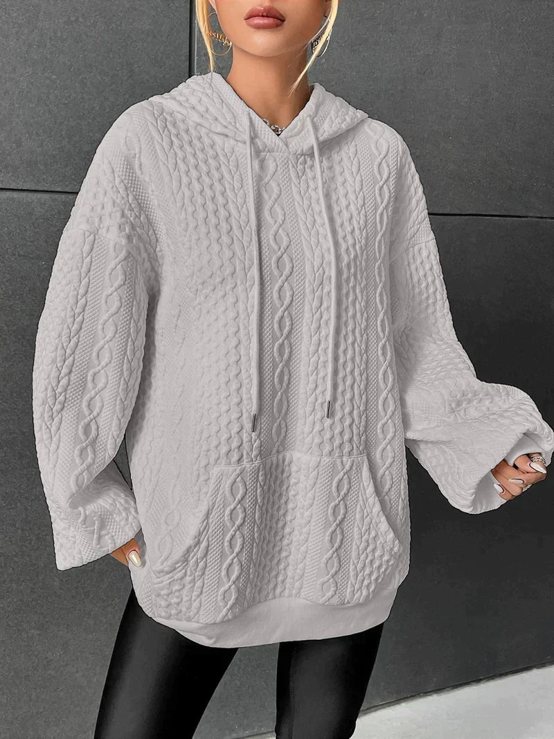 Krohn-e | Übergroßer Pullover mit Kapuze und Kordelzug mit Kordelzug