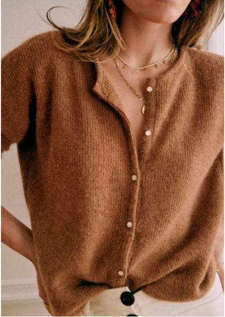 Krohn-e | Damen Cardigan mit V-Ausschnitt und Knöpfen