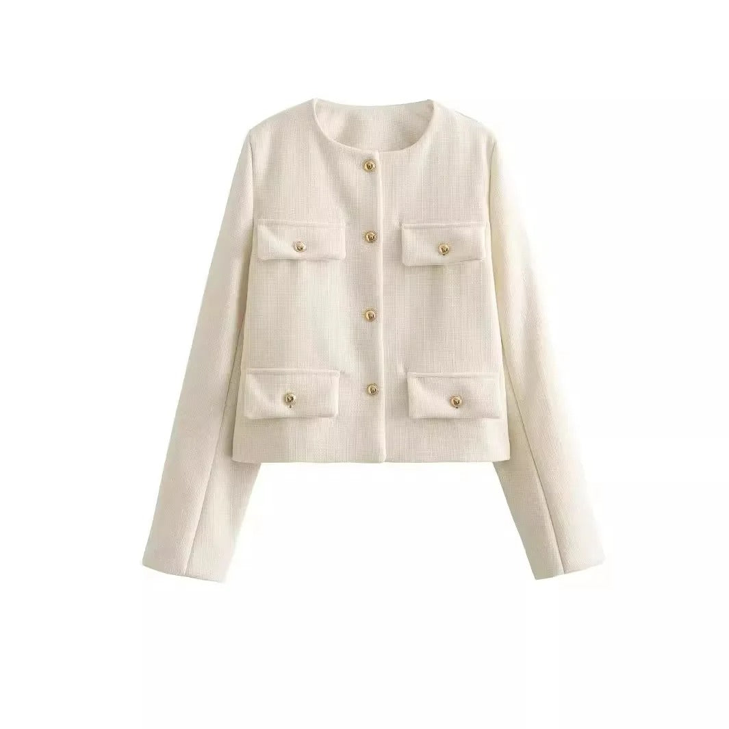 Krohn-e | Schicke und elegante Blazerjacke mit Knopfverschluss für Damen