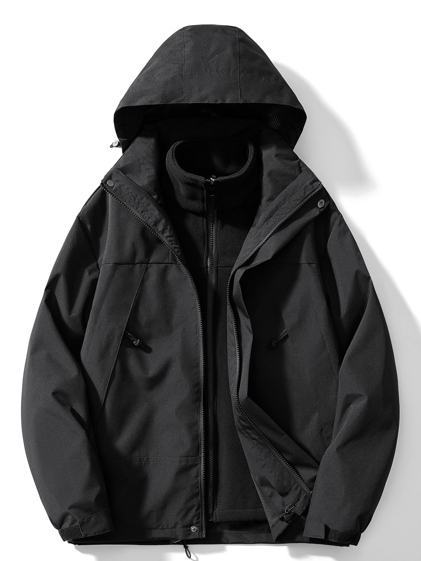 Krohn-e | 3-in-1 Fleece-Winterjacke mit Kapuze für Damen | Vielseitig & Warm