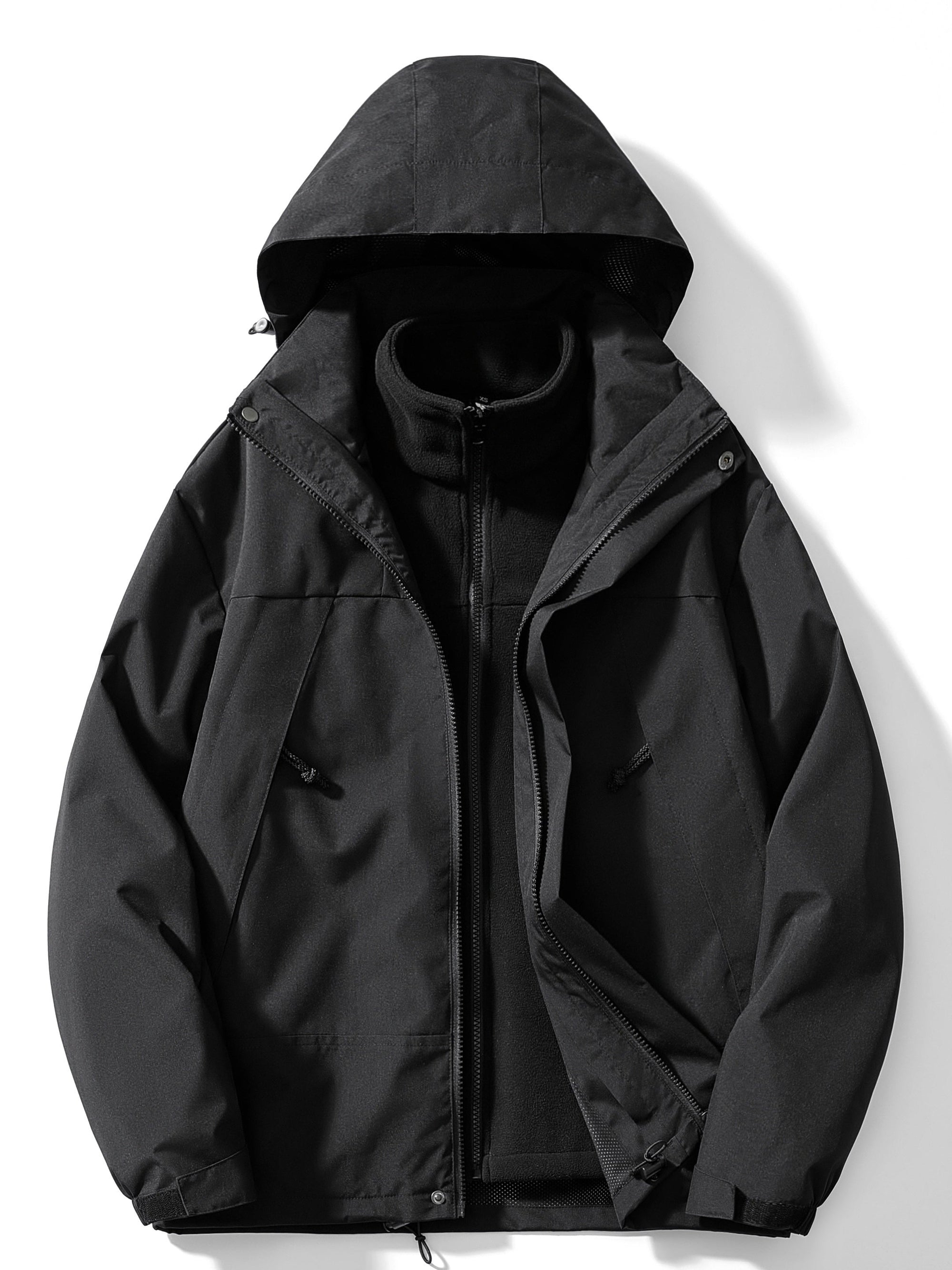 Krohn-e | 3-in-1 Fleece-Winterjacke mit Kapuze für Damen | Vielseitig & Warm