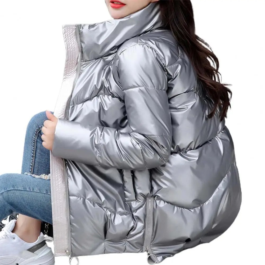 Krohn-e | Pufferjacke - Gequiltet und Leicht - Hoher Kragen - Glänzende Oberfläche - Warm und Bequem