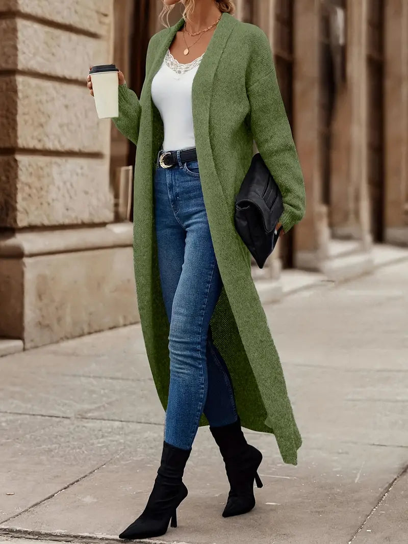 Krohn-e | Schlichte Strickjacke mit Offenem Vorderteil
