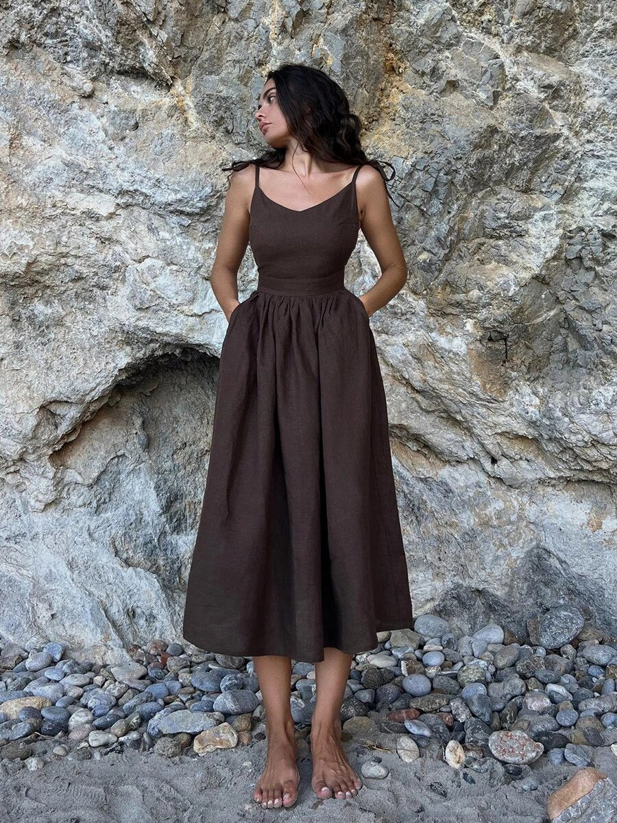 Damen Sommerkleid aus Leinen von Fudus