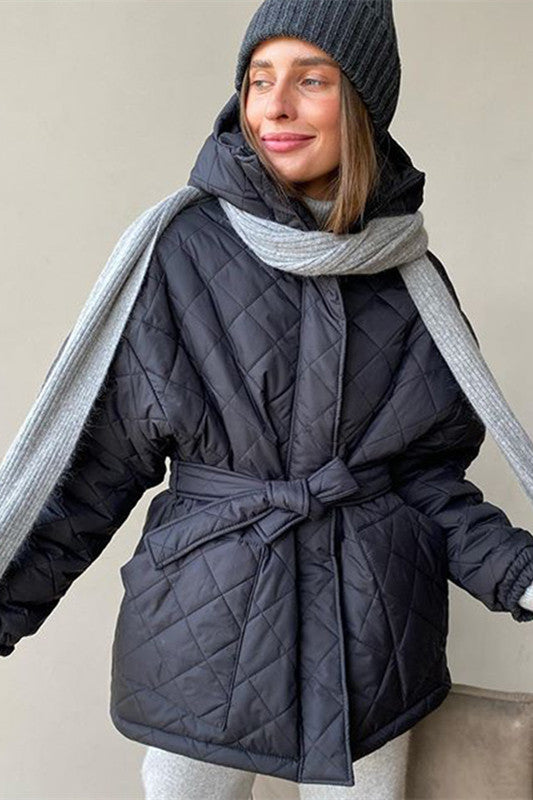 Krohn-e | Krawattengürtel Lockere Argyle Kapuzenparka