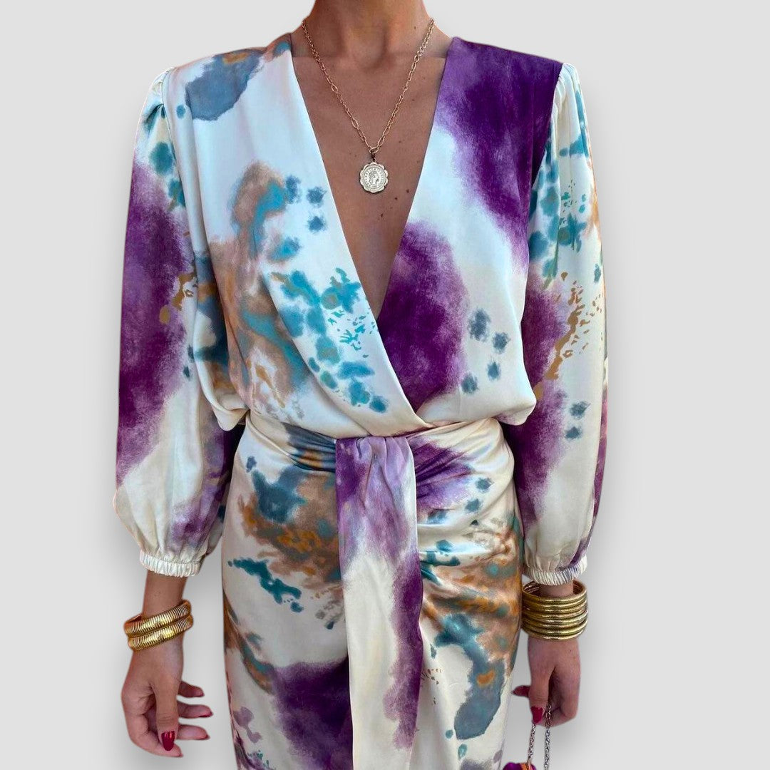 KROHN-E Damen Blusen-Rock-Set Blumenmuster Zweiteilig