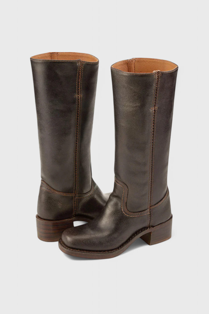 KROHN-E Damen Stiefel Klassisch Ganzjährig Zeitlos Braun