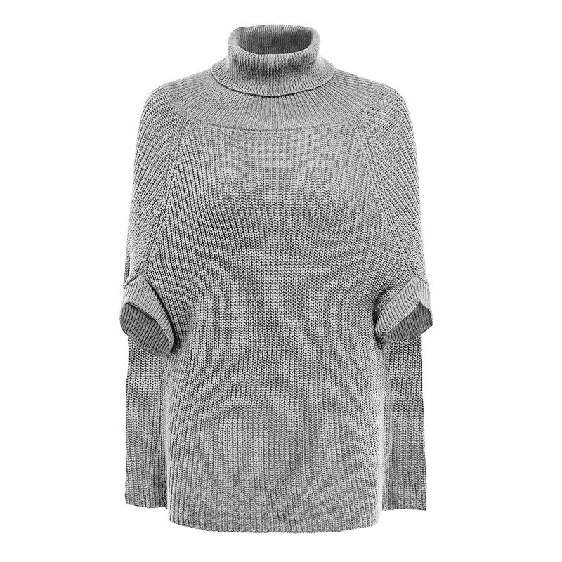 Damen modischer Strickpullover mit hochstehendem Kragen und exklusivem Häkelmuster Krohn-e