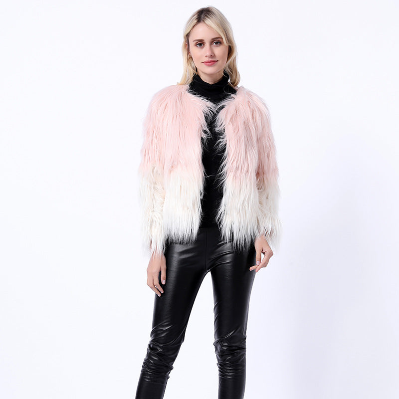 Damen Extravaganter Kunstpelzbollerjacke mit hochgeschlossenem Kragen Krohn-e