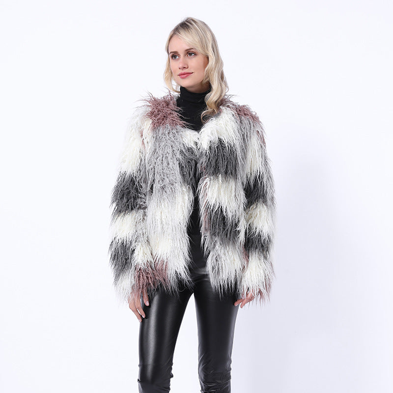 Damen Modische Kunstpelzjacke mit auffälligem Design Krohn-e
