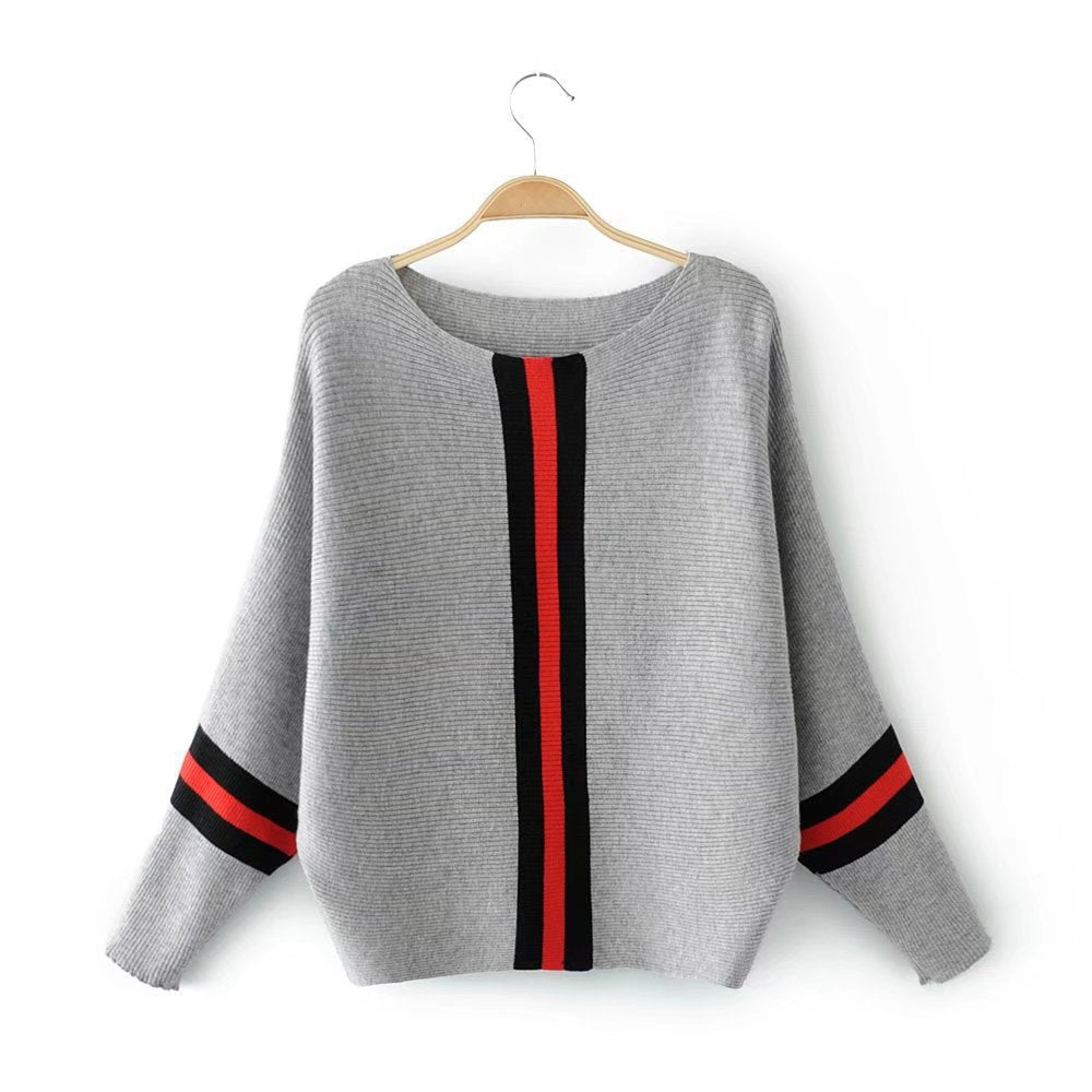 Damen lässiger Strickpullover mit sportlichem Streifenmuster Krohn-e