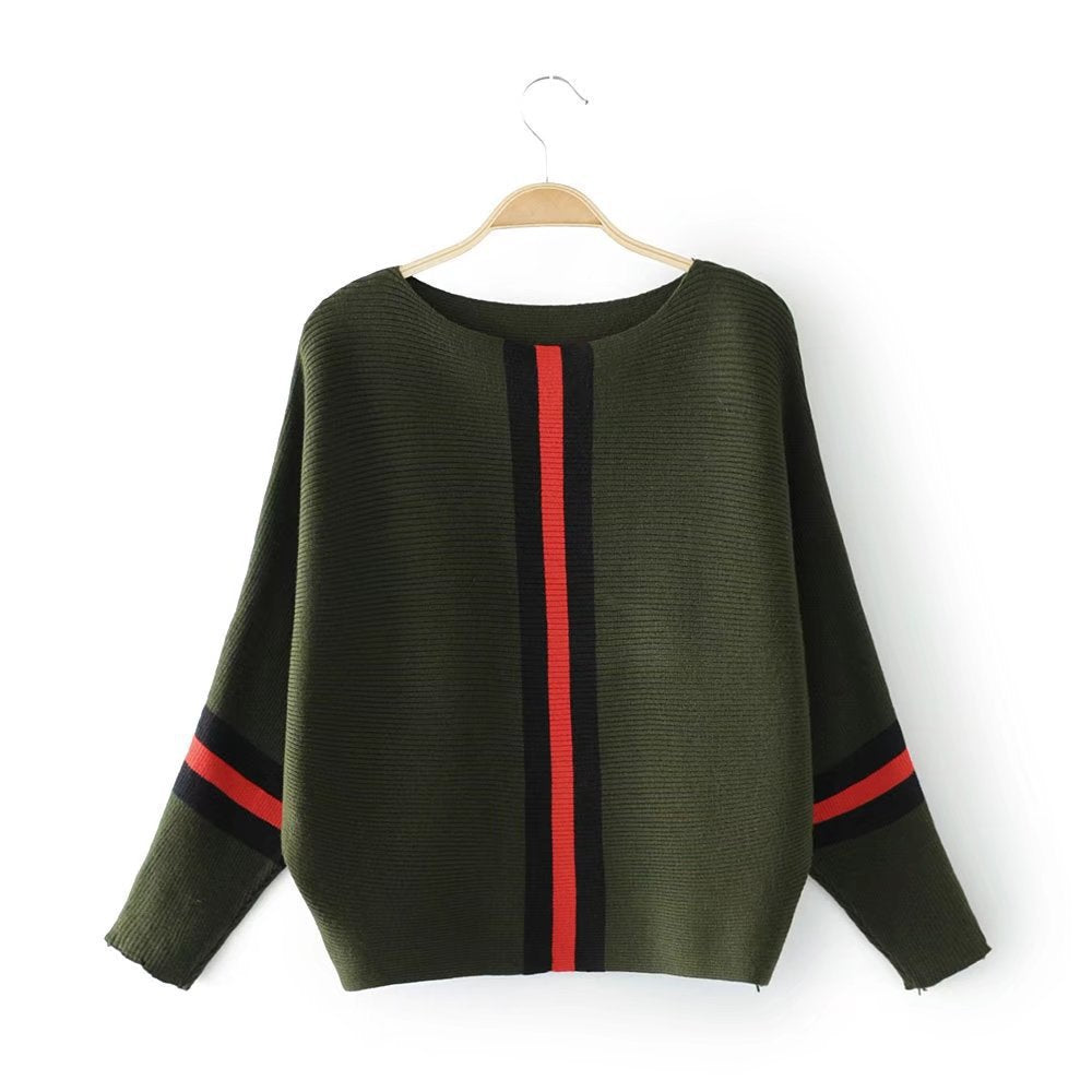 Damen lässiger Strickpullover mit sportlichem Streifenmuster Krohn-e