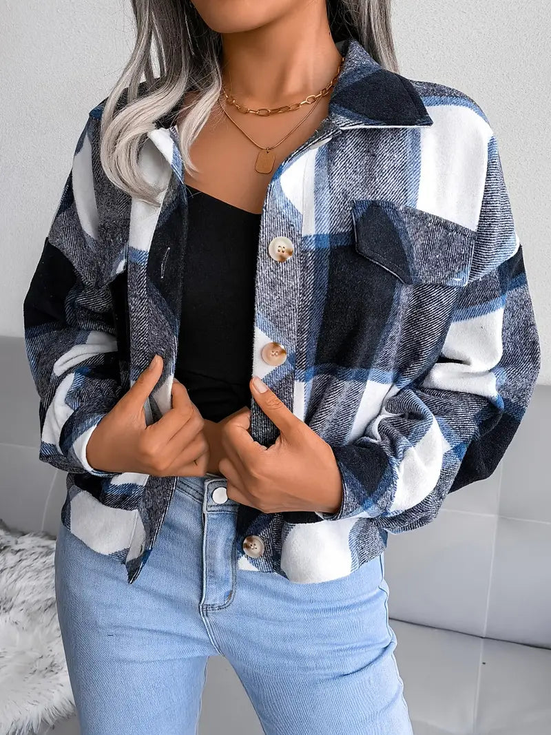 Krohn-e | Karierte Flanelljacke - Kurzschnitt