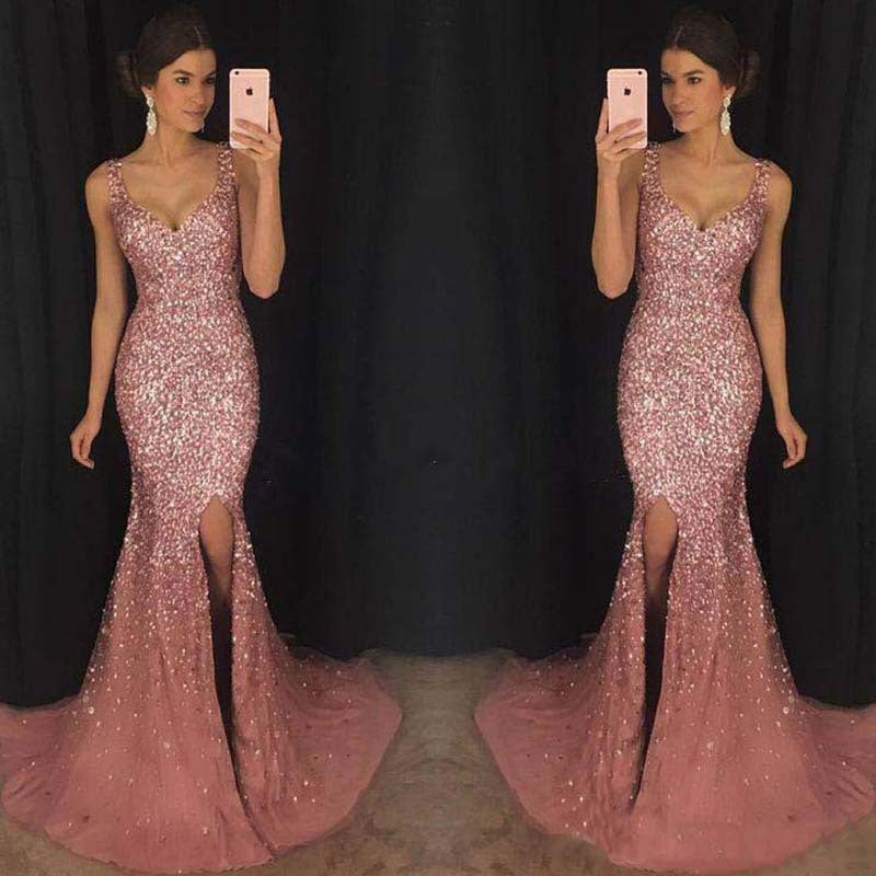 Fudus: Langes, figurbetontes Paillettenkleid im verführerischen Slim Fit