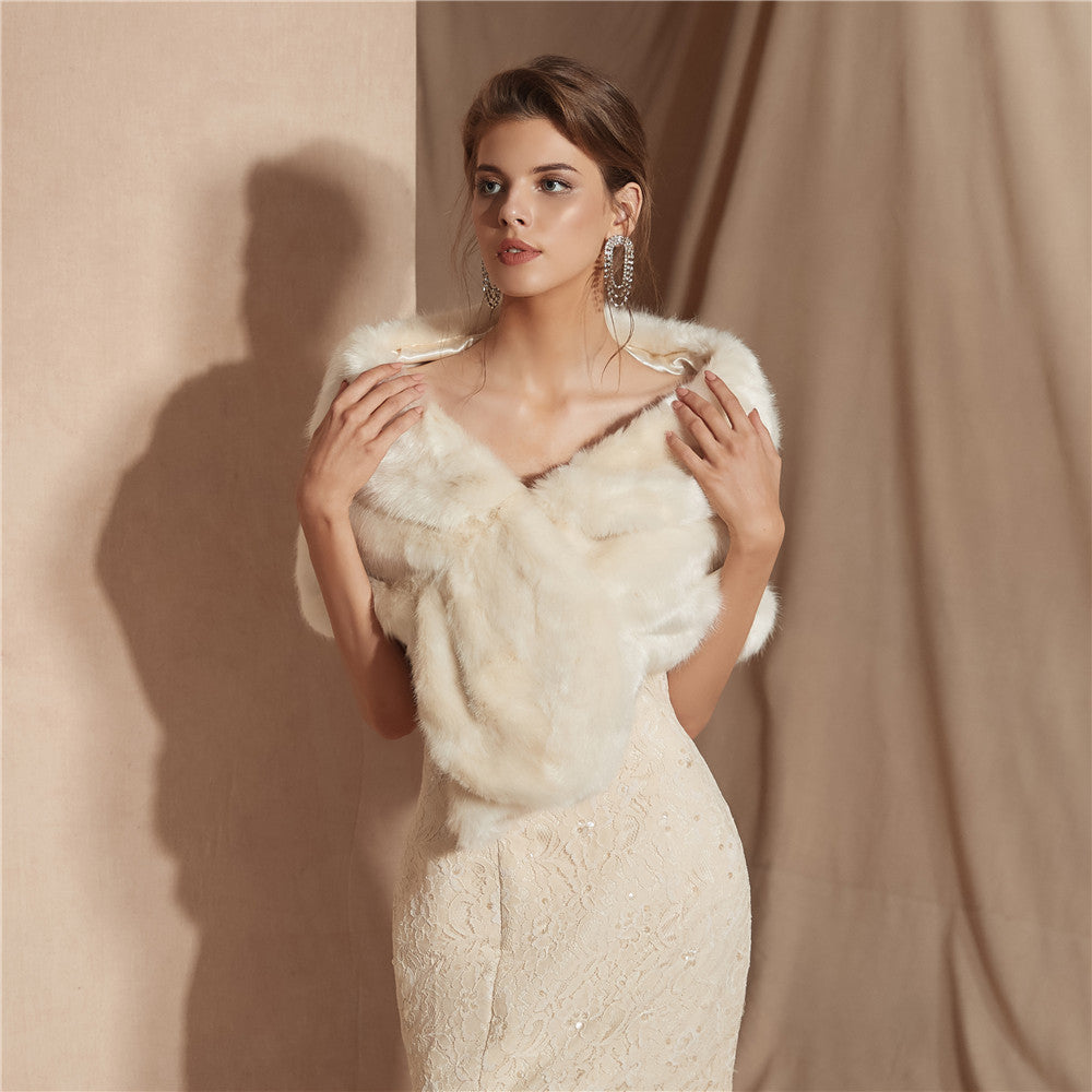 Damen Eleganter Kunstfell Schal Krohn-e