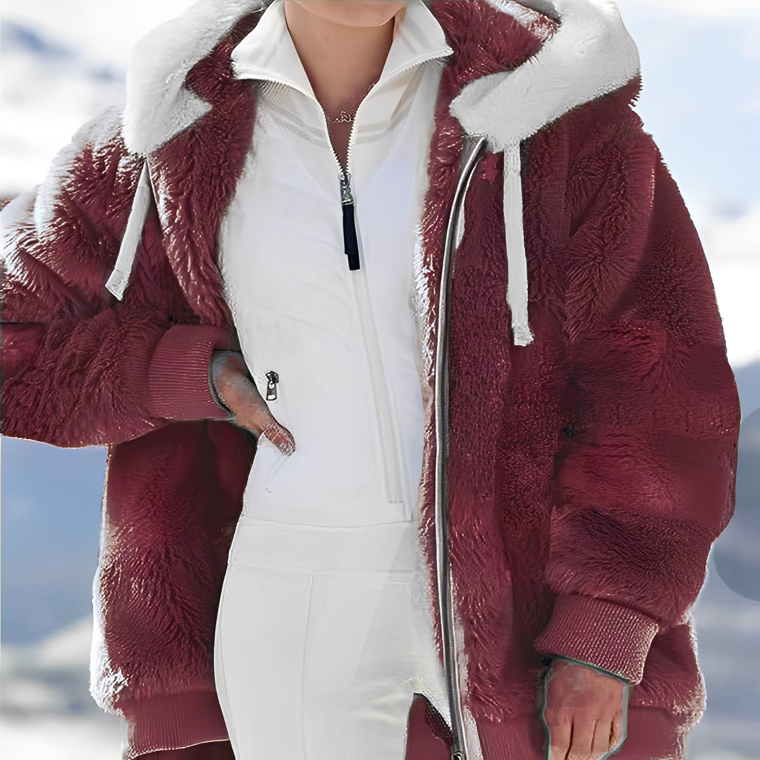Krohn-e | Locker geschnittene, warme Fleecejacke für Frauen