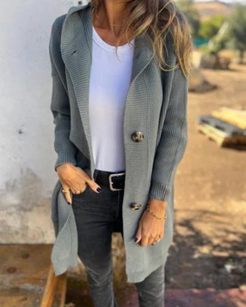 Krohn-e | Kapuzenstrickjacke mit Taschen