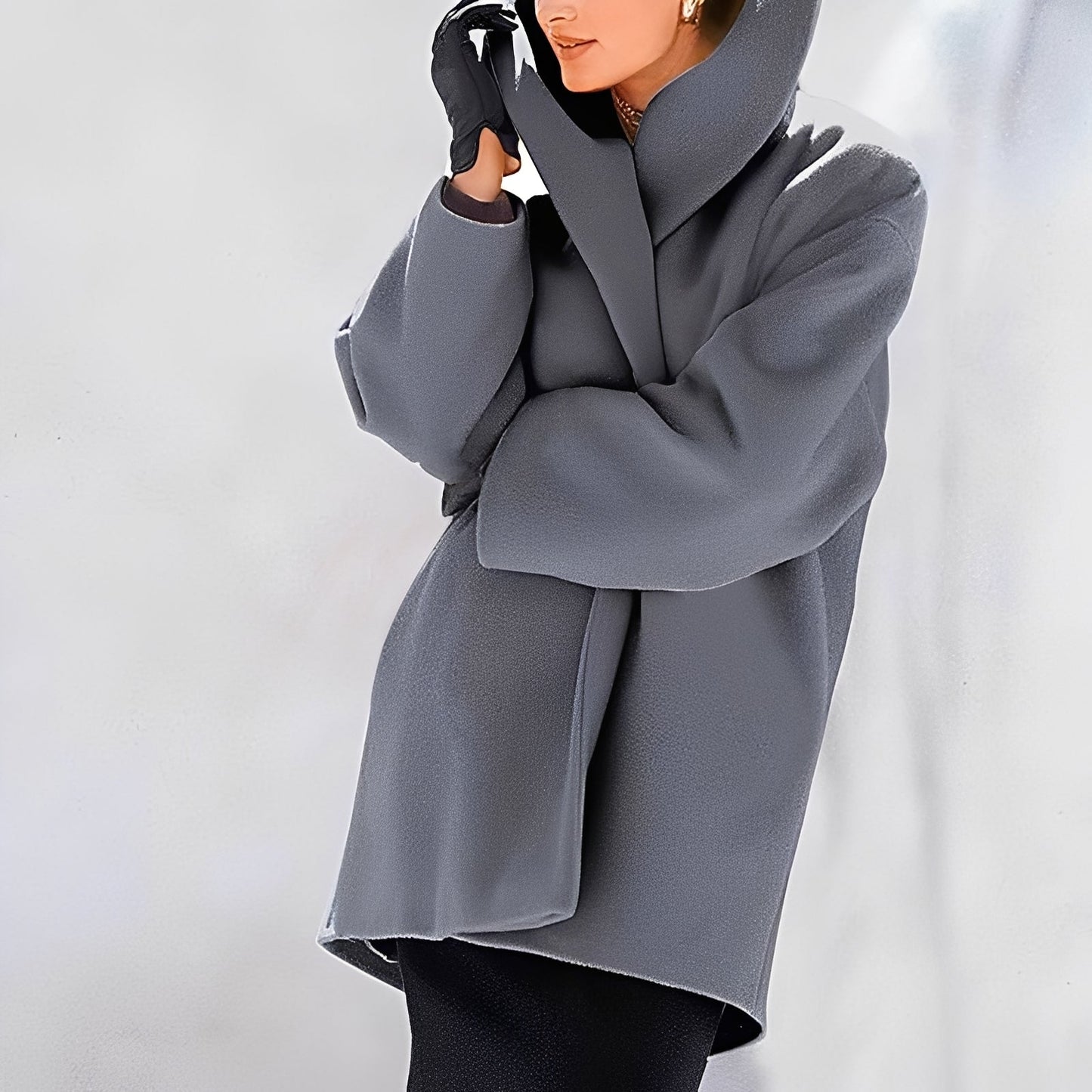 Krohn-e | Eleganter, Weit Geschnittener Wollmantel für Frauen