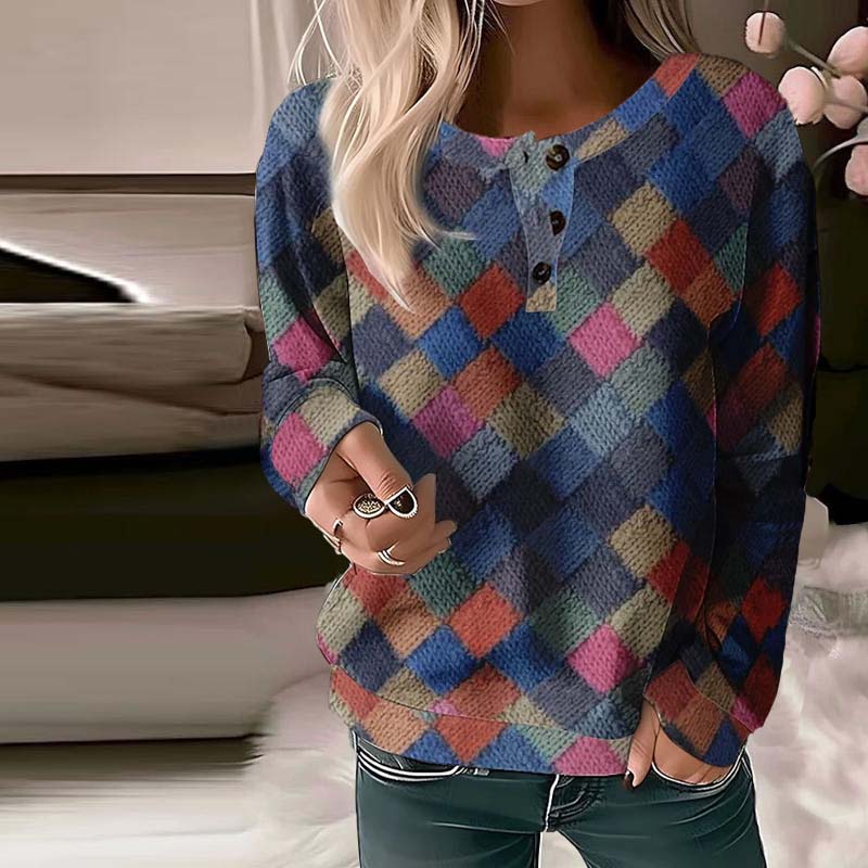 Krohn-e | Weiches Kariertes Sweatshirt Polyester Stilvoll und Warm