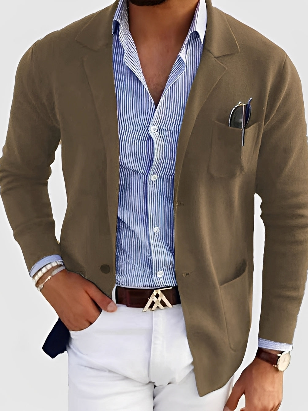 Krohn-e | Eleganter Blazer mit Taschen für Männer