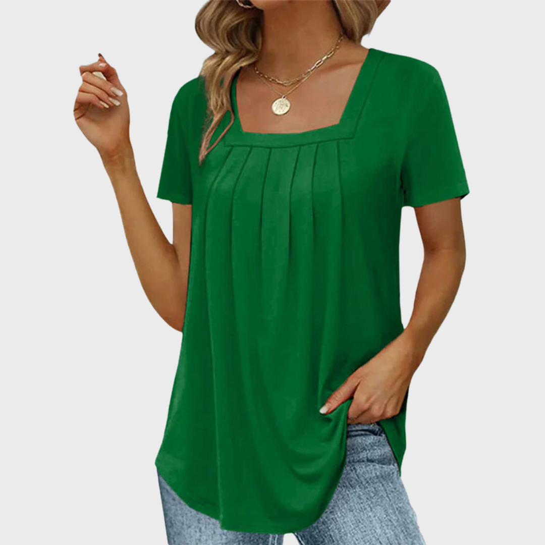 KROHN-E Damen Sommerbluse leicht atmungsaktiv Kurzarm Bluse