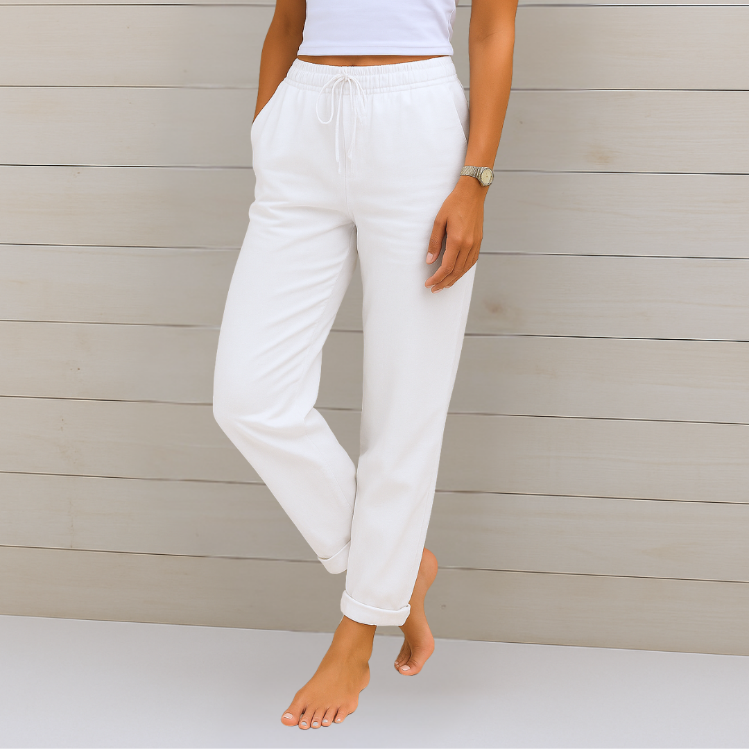 KROHN-E Damen Hose Atmungsaktiv Elastikbund Relaxed-Fit