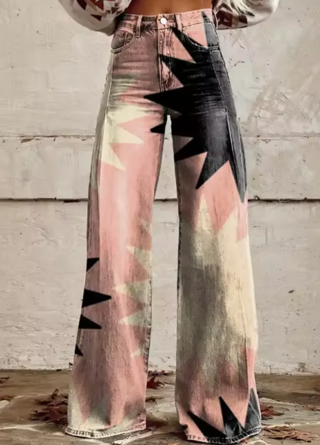 Weite Hose von Paola mit buntem Druck