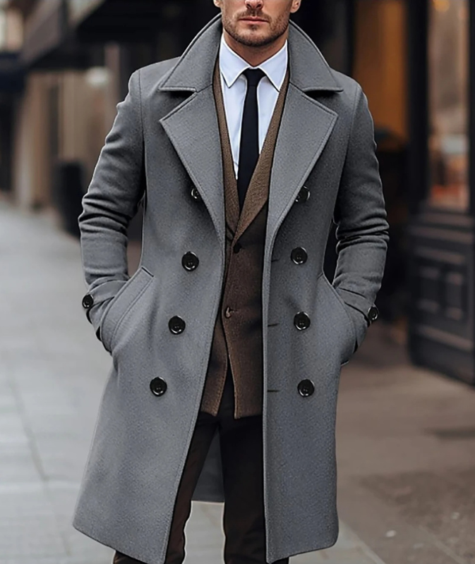 Krohn-e | Eleganter Männer-Doppelreiher-Mantel