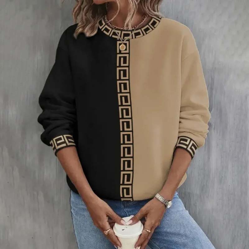 Fudus Damen-Sweatshirt mit geometrischem Muster