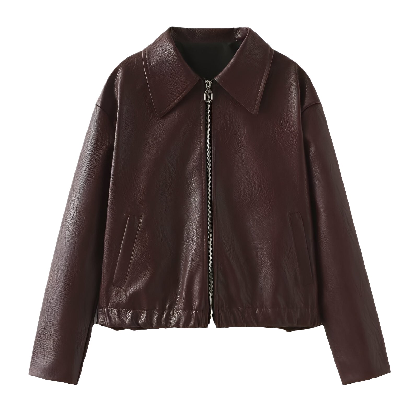 Krohn-e | Modische Lederjacke mit Reißverschluss für Frauen