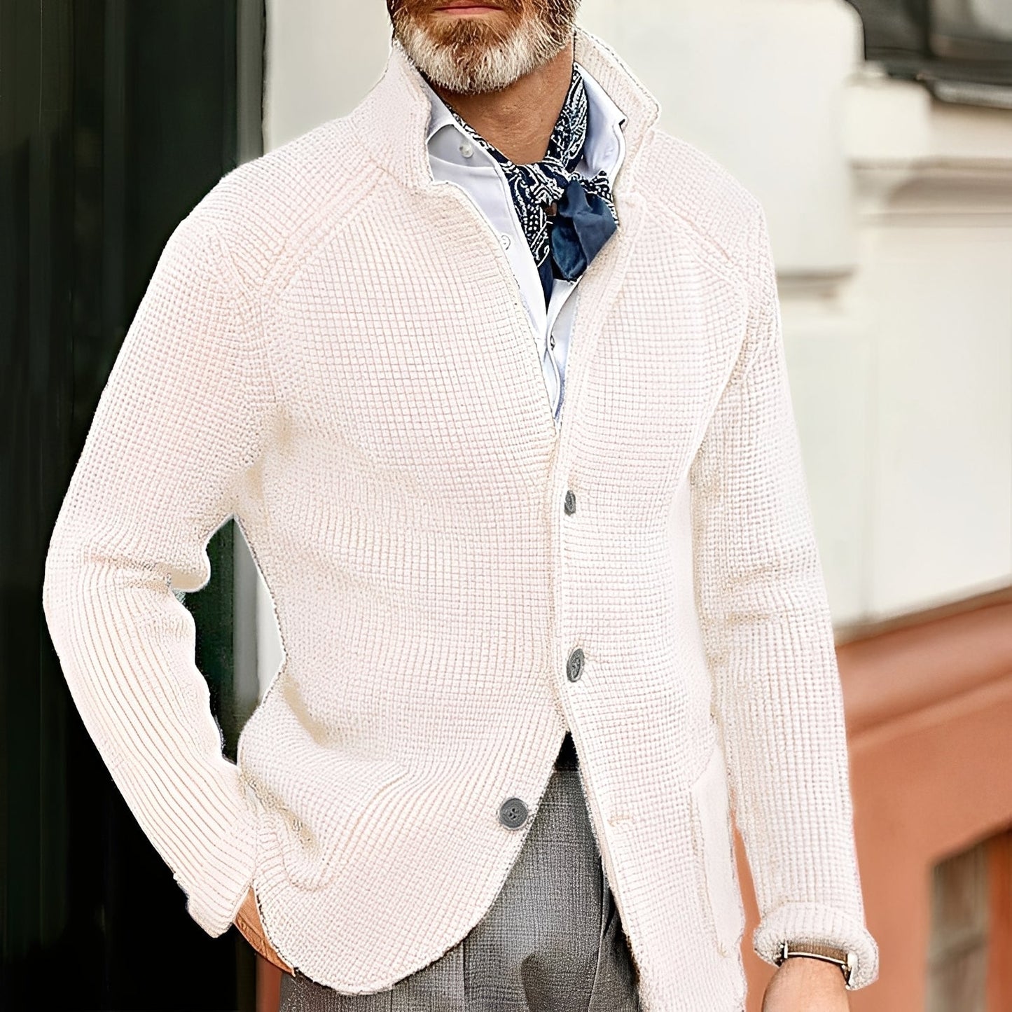 Krohn-e | Eleganter Strickcardigan für Herren