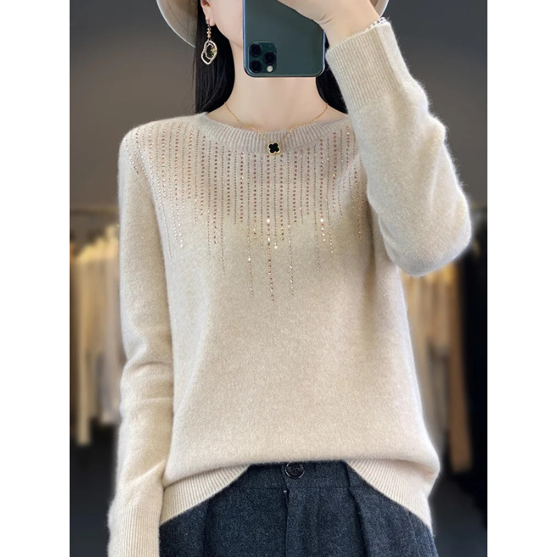 Krohn-e | Sweatshirt - Weicher Strickpullover mit funkelnden Details
