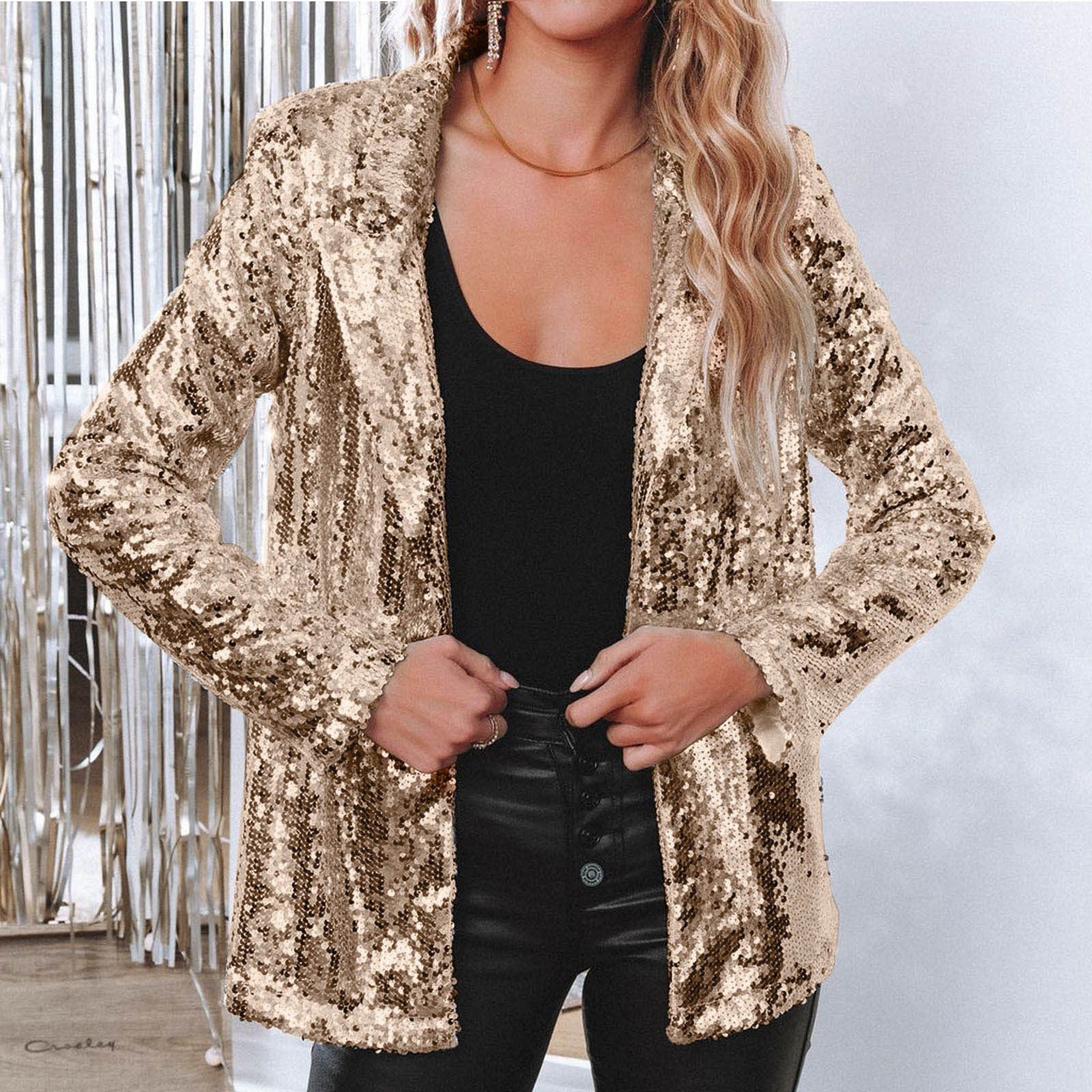 Krohn-e | Glänzender Pailletten-Blazer für Frauen
