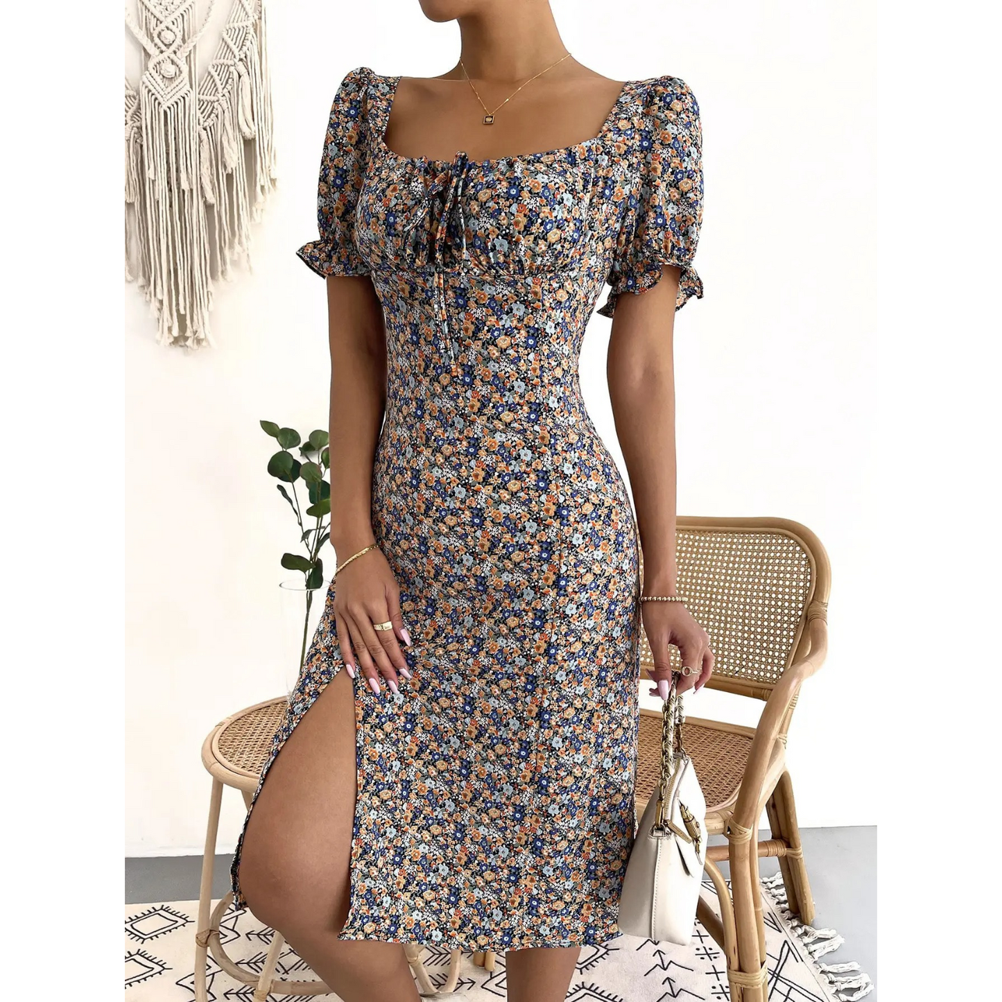 Sommerkleid mit Blumenmuster - elegant, Modell Martina