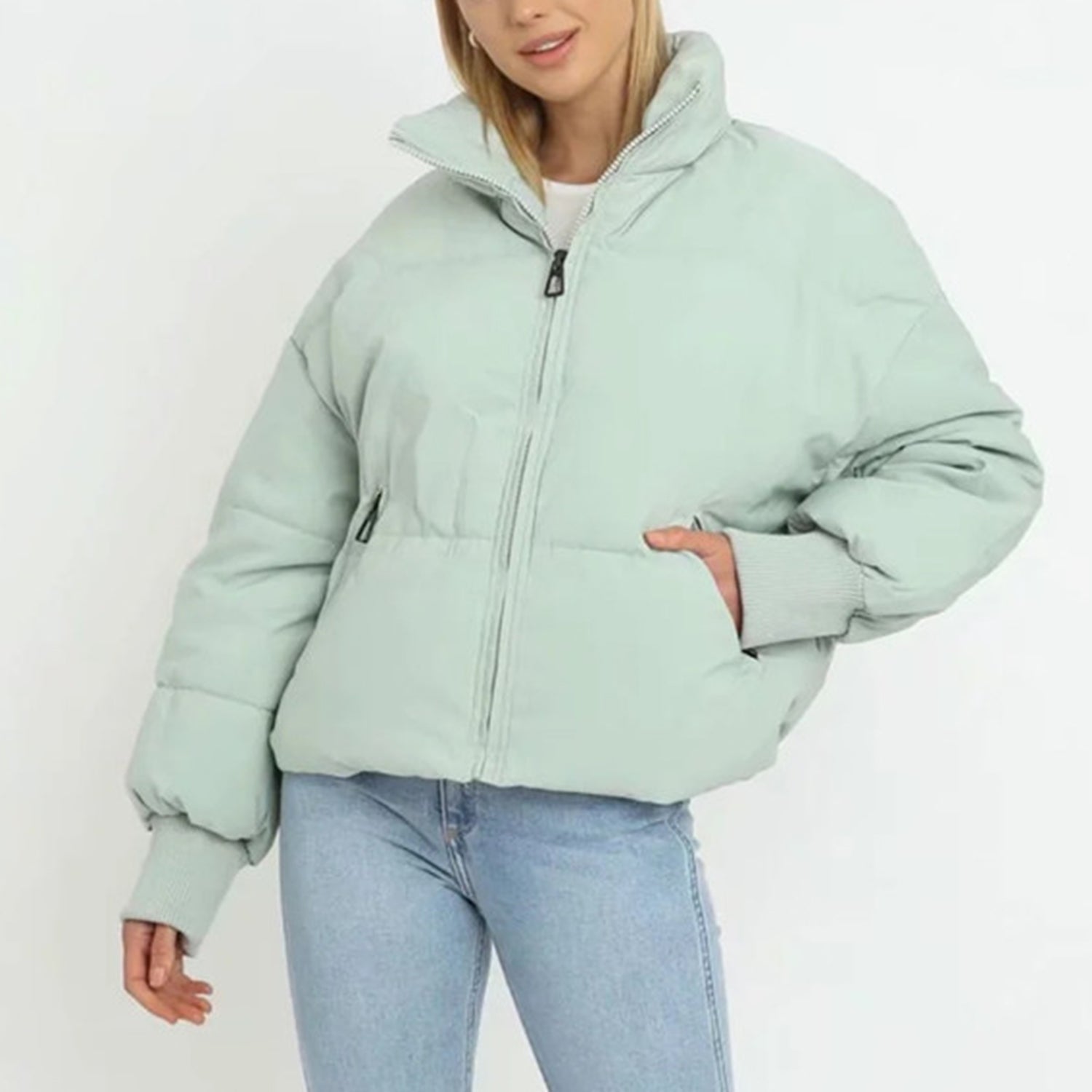Krohn-e | Kurze Pufferjacke mit Reißverschluss - Reißverschluss