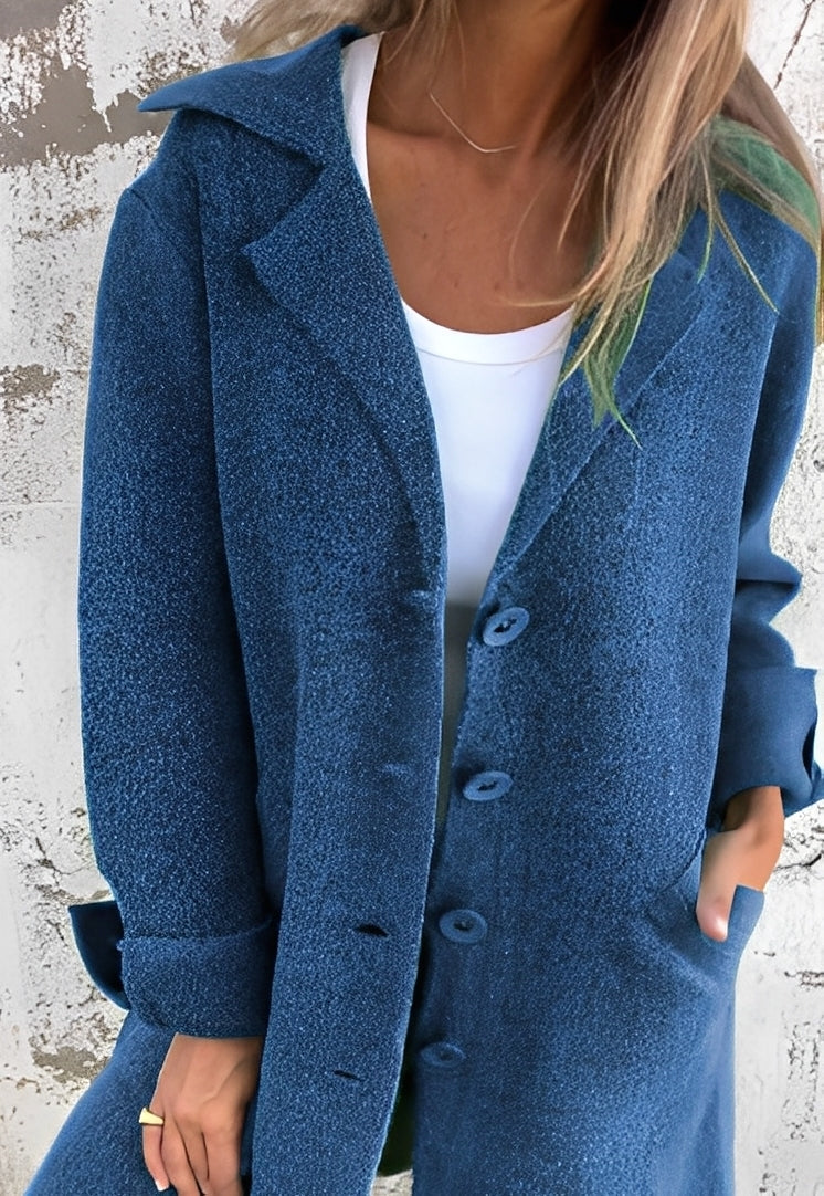 Krohn-e | Lässiger langer Strickmantel für Frauen
