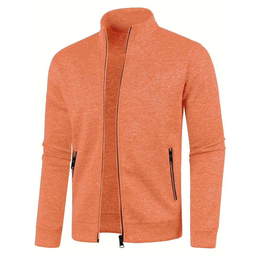 Jonas | Herren Sweatjacke Stehkragen Vollreißverschluss Melange