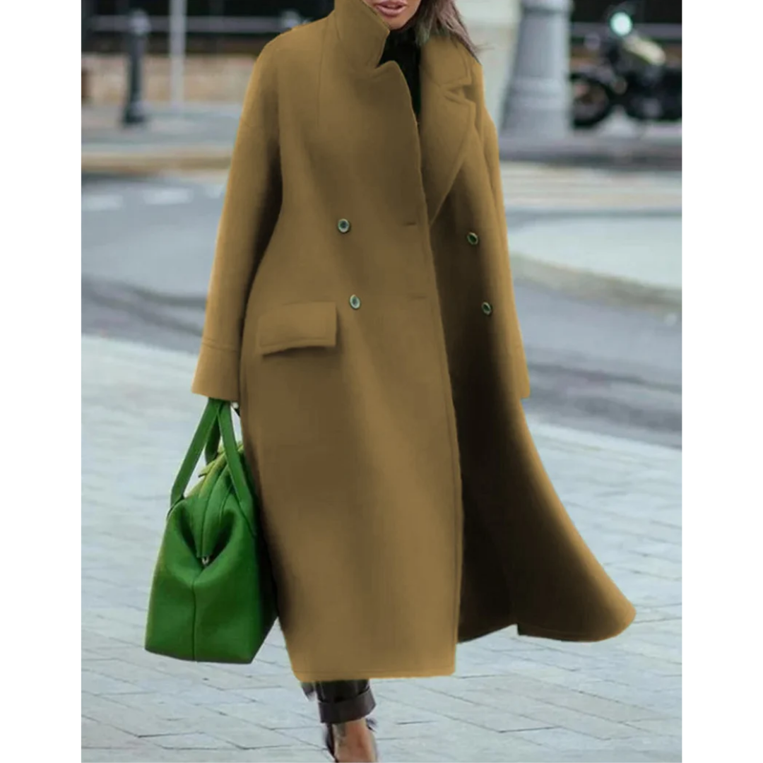 Krohn-e | Langer Warmer Wickelmantel für Damen