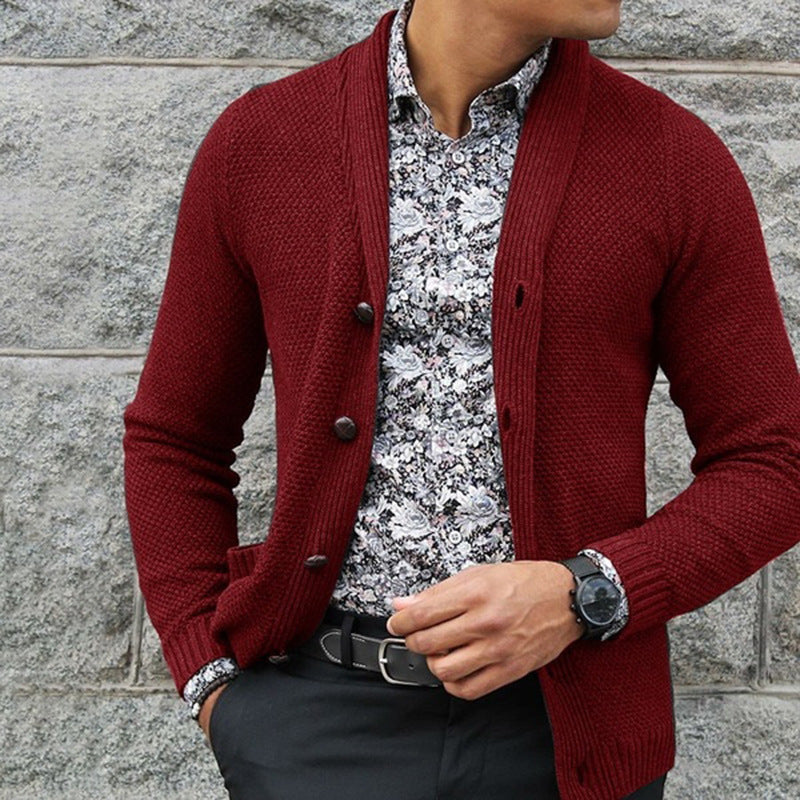 Herren Strickjacke mit eleganten Knopfdetails und strukturierter Textur Krohn-e